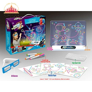 Popular Educational 4 Colors Mini 3D Glowing Drawing Board For Kids SL12B153